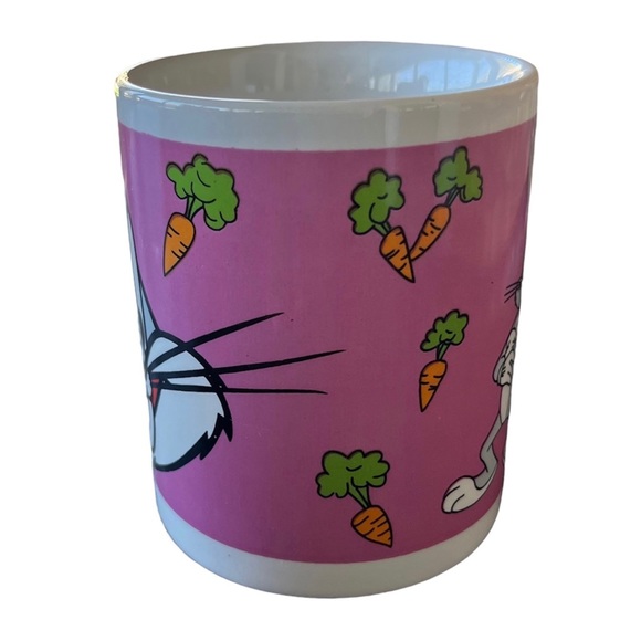 Vintage Looney Tunes Bugs Bunny Pink Multicolored Ceramic Coffee Mug - Picture 3 of 6